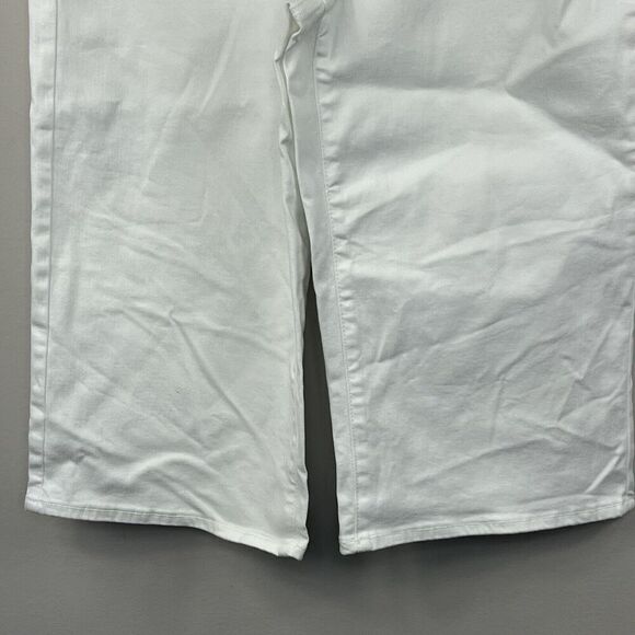 NYDJ Wide Leg Pedal Pusher Cropped Jeans White 12 Capri Lift and Tuck - Picture 3 of 12